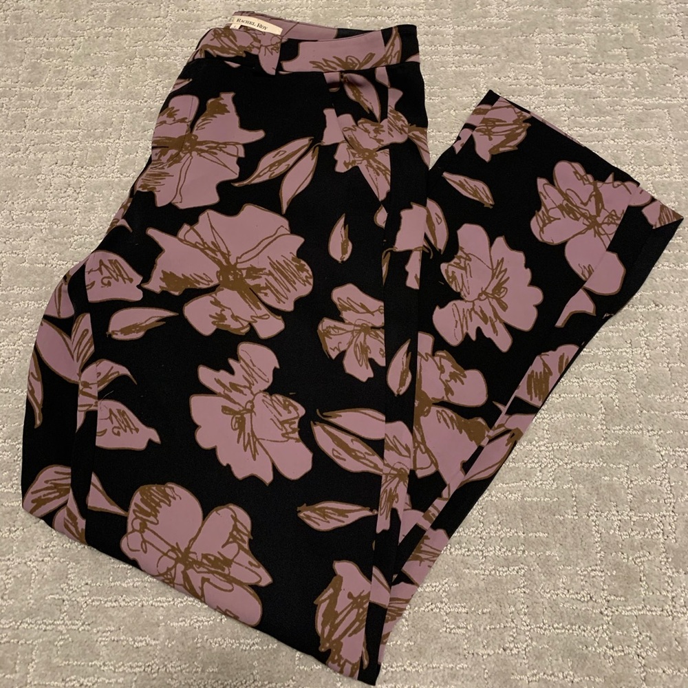 Rachel Roy. Black Floral Dress Pants. Size 4. Worn Twice! Like New!
